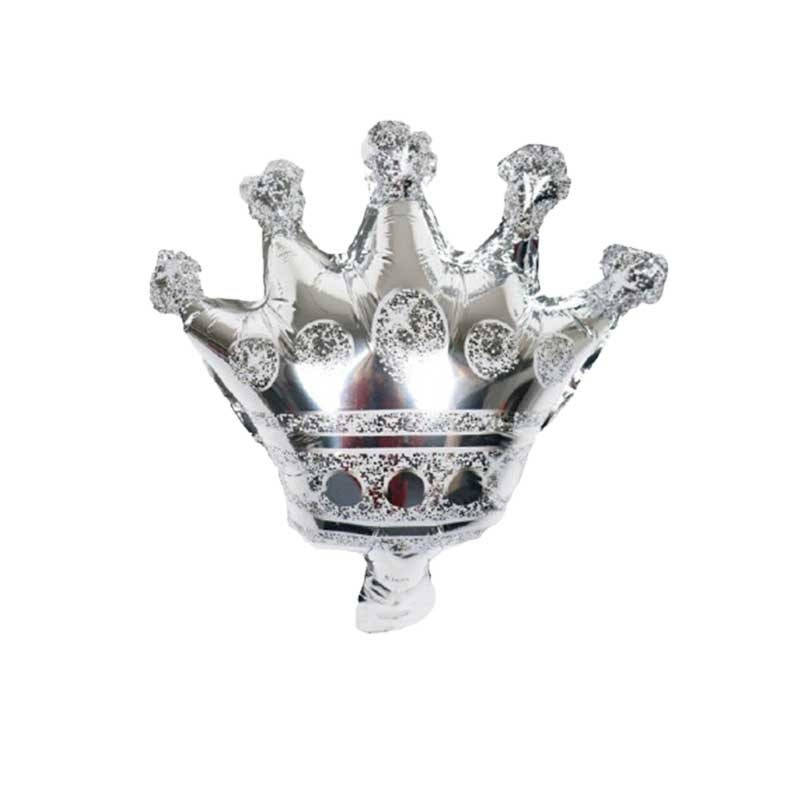 

Фольгированный шар мини фигурка Корона серебро, Серебристый