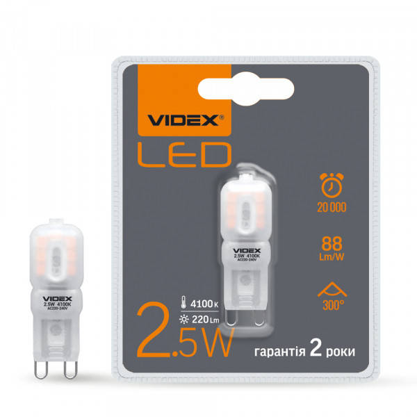 

LED лампа VIDEX G9e 2.5W G9 4100K
