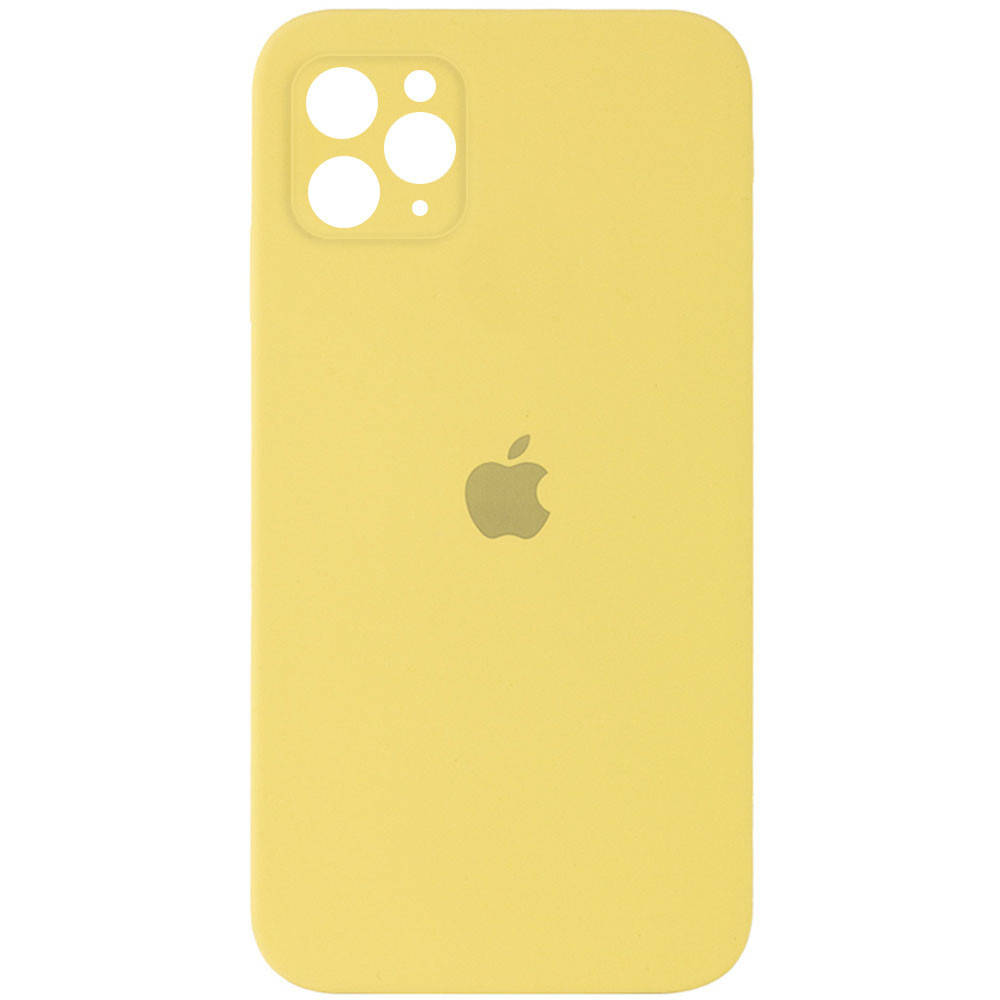 

Чехол силиконовый с закрытым низом и защитой камеры для Apple Iphone 11 pro, Желтый