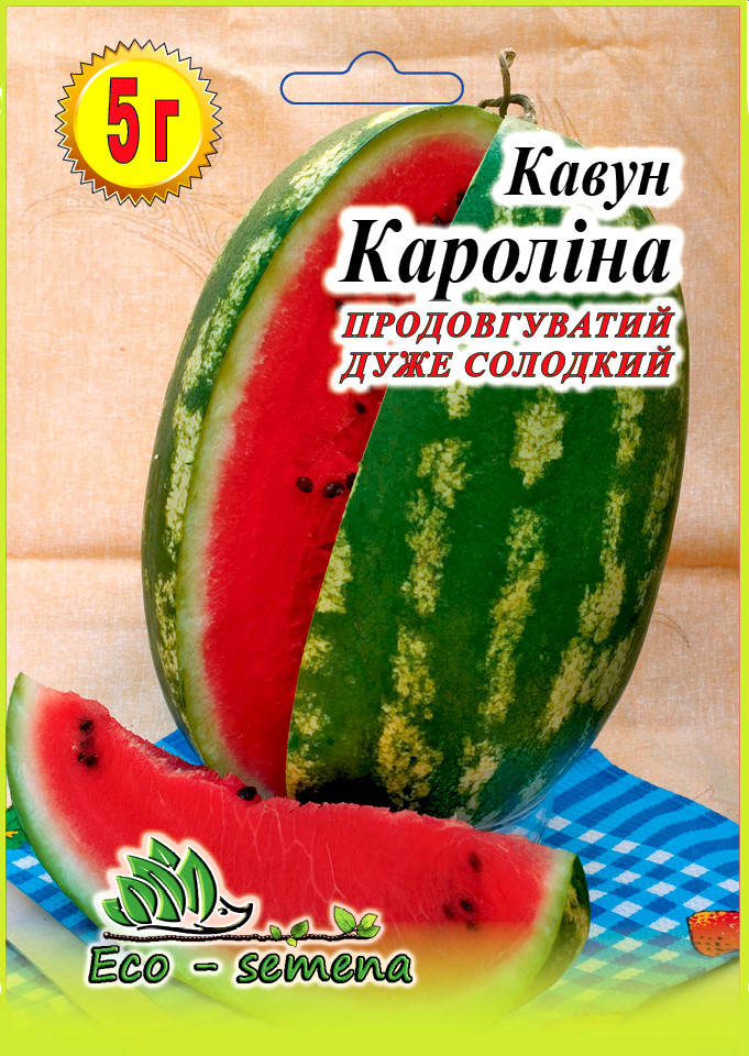 

Eco-semena. Семена Арбуз Каролина, 5 г