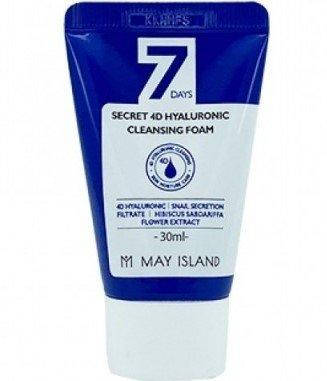 

Очищающая пенка с гиалуроновой кислотой May Island 7 Days Secret 4D Hyaluronic Cleansing Foam, 30 мл