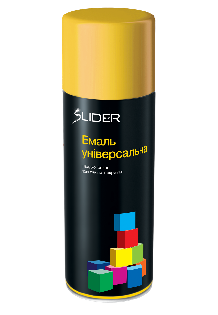 

Аэрозольная универсальная краска SLIDER 400мл 1023 Жёлтая