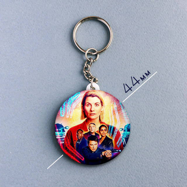 

"Доктор Кто / Doctor Who" брелок круглый Ø44 мм, Разные цвета