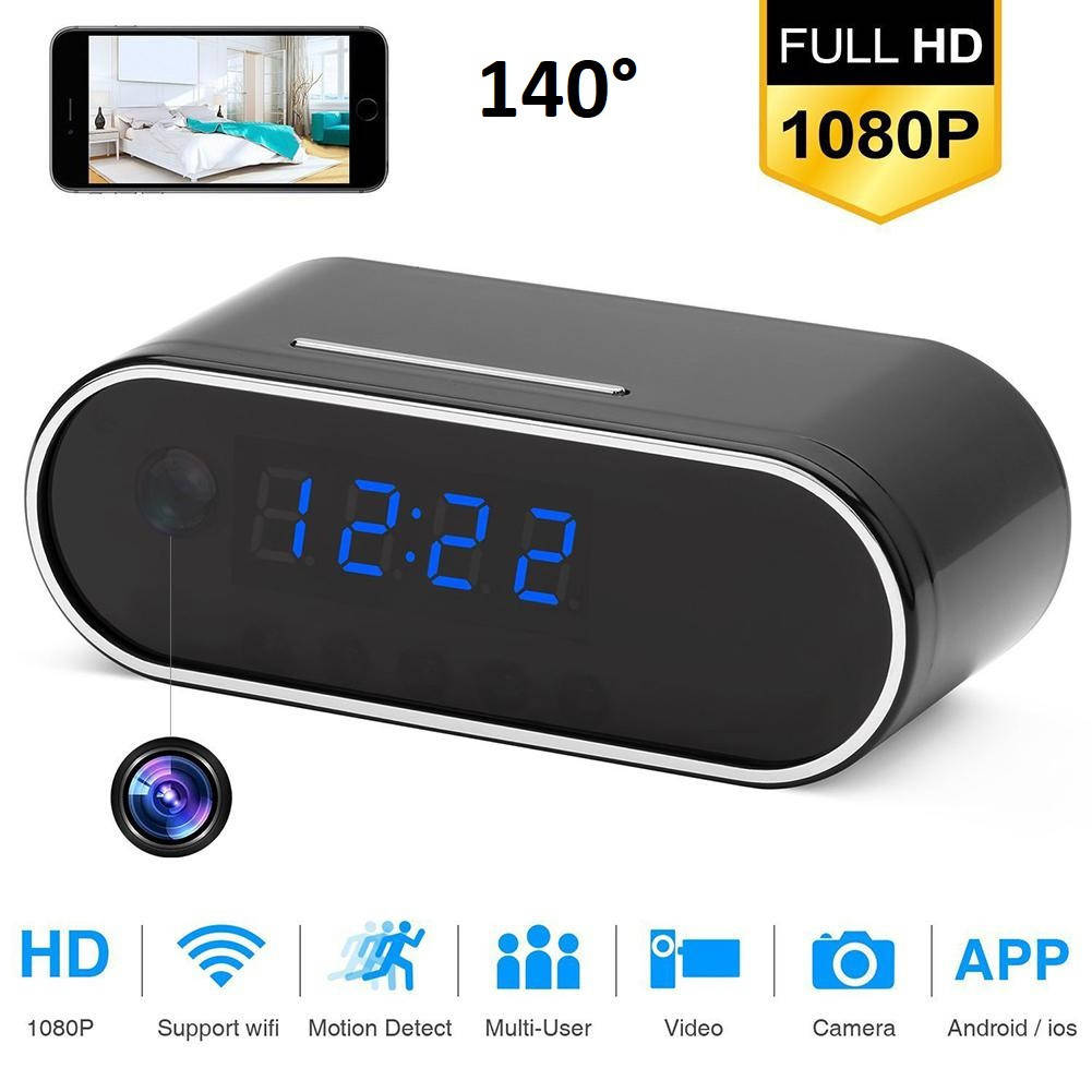 

IP мини камера часы 140° видео наблюдения usb с датчиком движения WiFi FULL HD, Белый