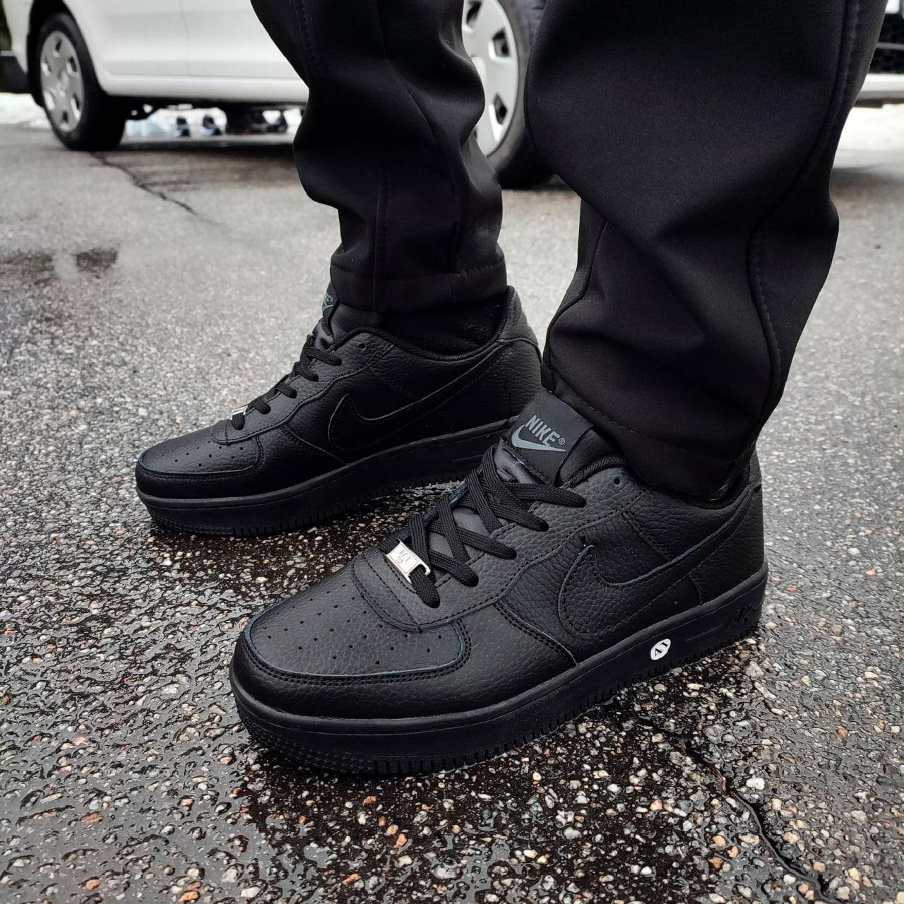 

Мужские черные кроссовки Nike Air Force 1, мужские стильные молодежные кроссовки, кроссовки для мужчин Найк, Черный