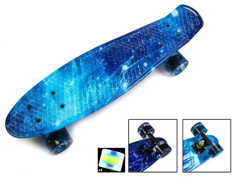 

Скейт Пени Борд Penny Board "Космос" Светящиеся колеса