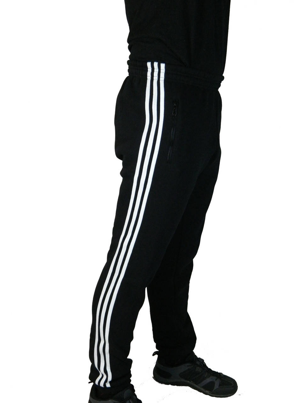

Штаны трикотажные мужские ADIDAS.Брюки мужские класика три Полосы, Черный