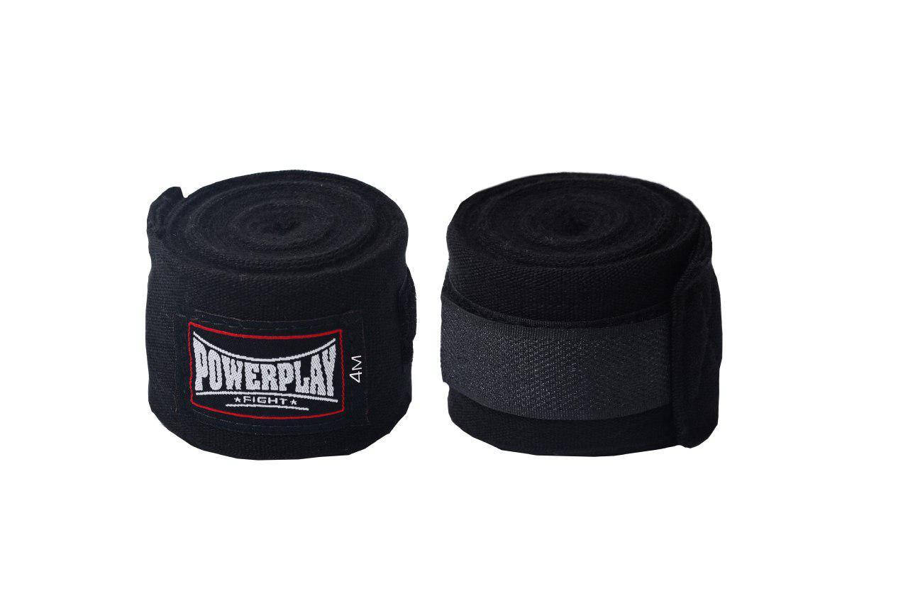 

Мягкие и эластичные бинты для бокса PowerPlay черные (4м)