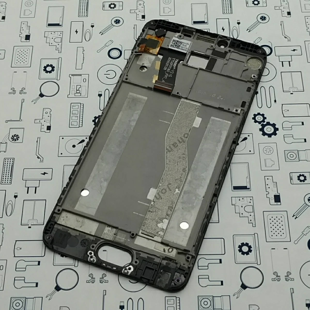 

С дефектом. Дисплей Meizu M5 модуль черный Сервисный оригинал с разборки