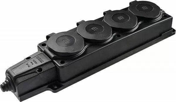 

Колодка для удлинителя каучуковая с защитными крышками 4 гнезда 4/16A АСКО-УКЕРМ КК 2Р+РЕ