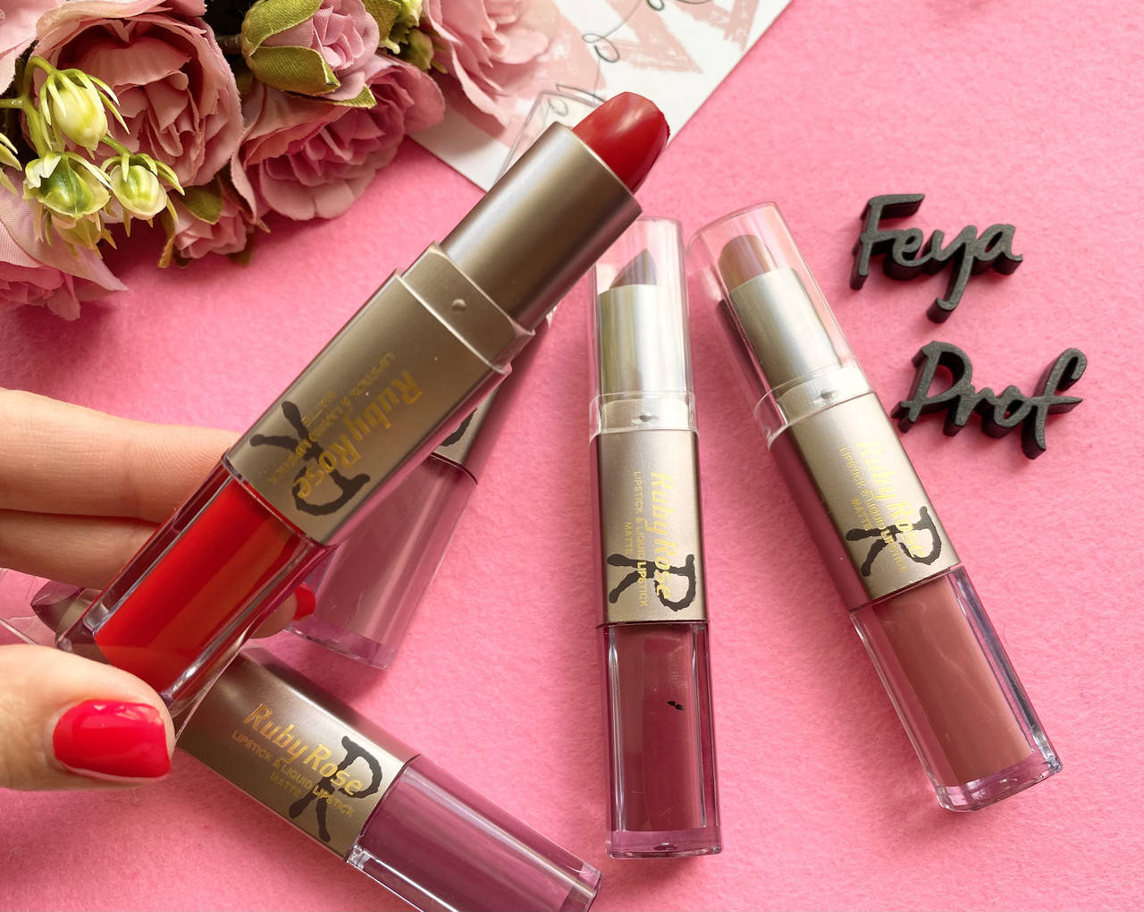 

Помада и блеск 2 в 1 Ruby Rose Matte 8606M