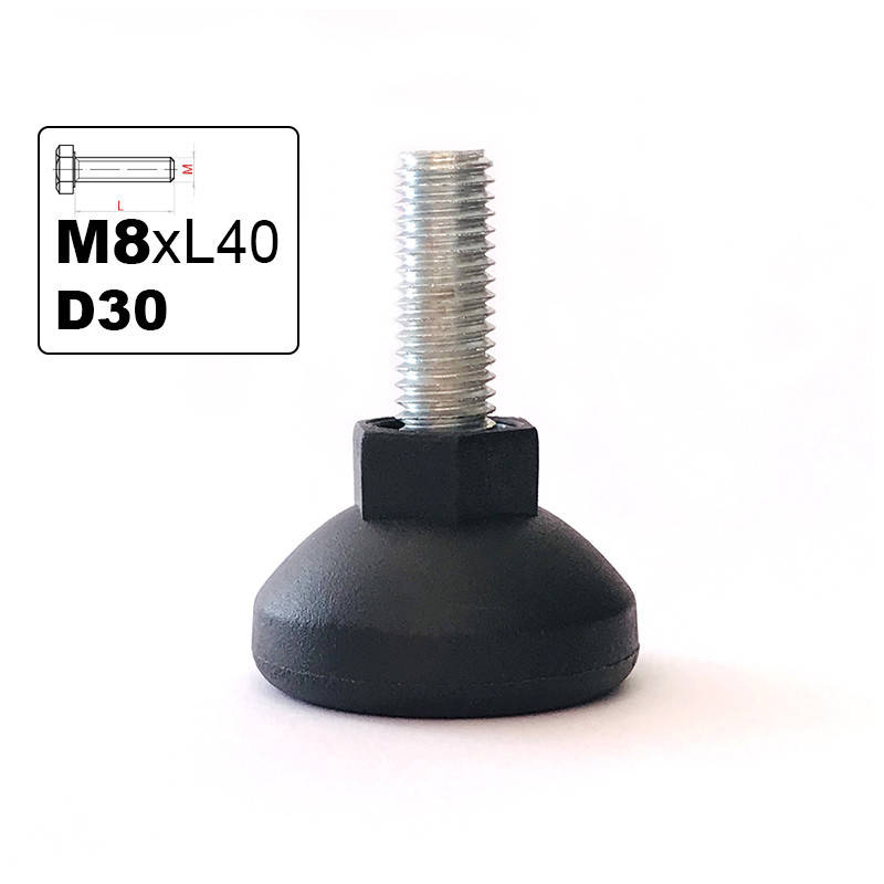 

Опора регулируемая с резьбой M8х40 D30 (ножка мебельная винтовая)