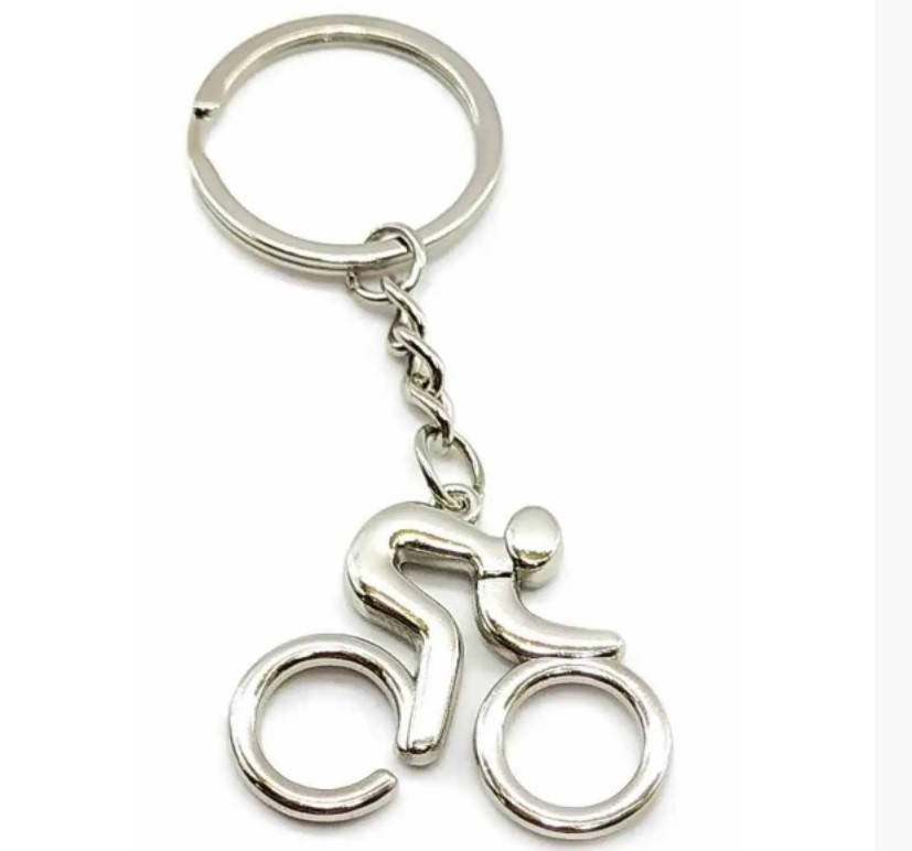 

Брелок велосипедист Feel Fit 4 см, Серебристый