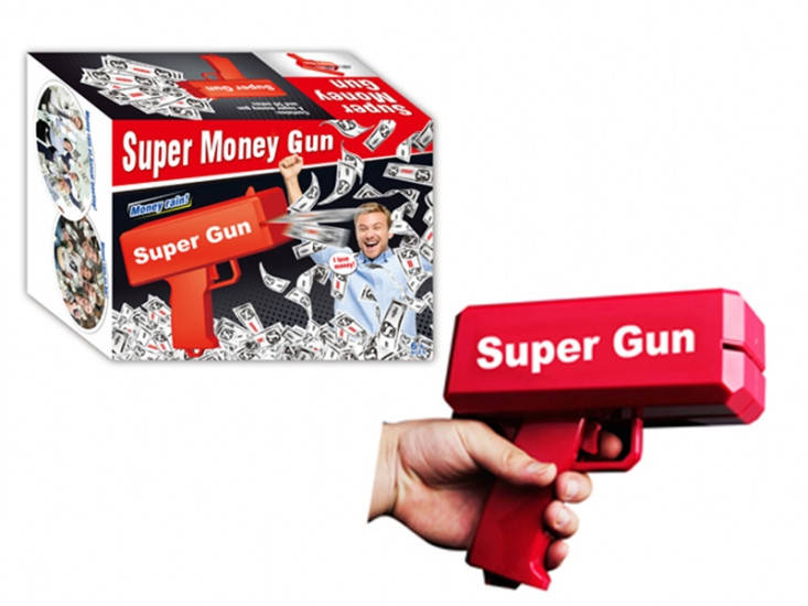 

Пистолет который стреляет деньгами Super Gun, Красный
