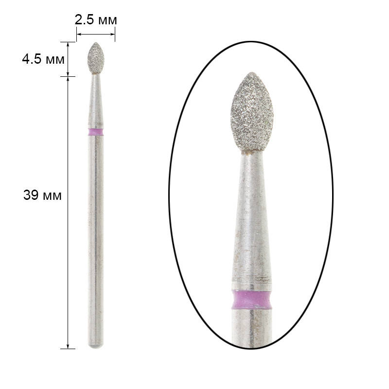 

Фреза алмазная Staleks - почка острая диаметр 2,5 мм, рабочая часть 4,5 мм, красная, Красный