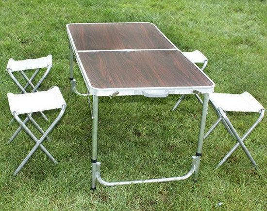 

Стол для пикника Folding Table усиленный с 4 стульями, раскладной чемодан.