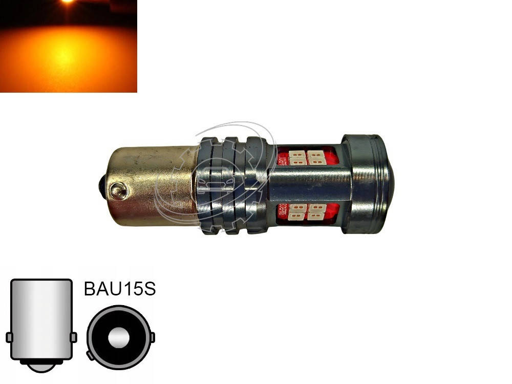 

Автолампа светодиодная LED BSmart T8 13SMD, PY21W, 1156, BAU15s, 10-50В, желтый
