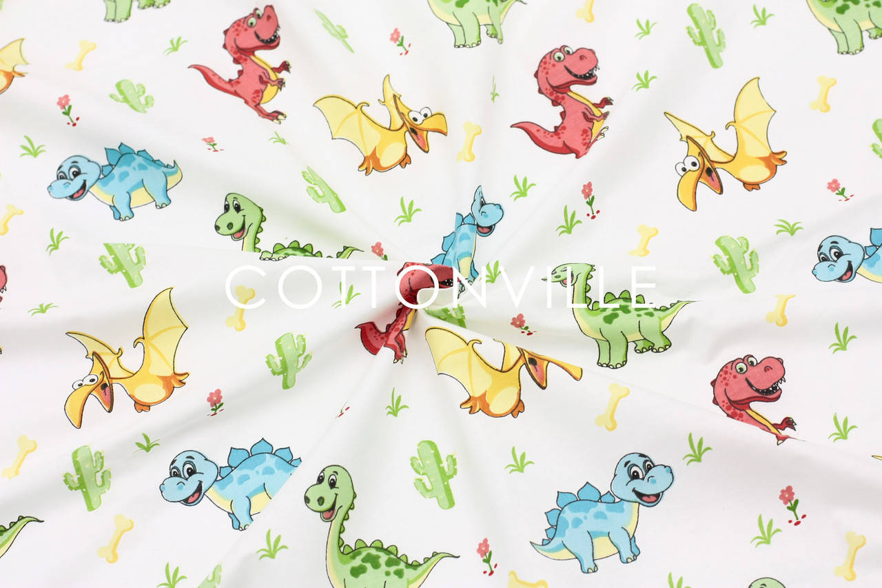 

Ранфорс 240 см Динозаврики разноцветные, Разные цвета