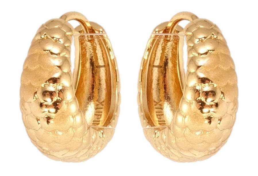 

Серьги Xuping Позолота 18K колечки "Корзинки с узором чешуйки и напылением"