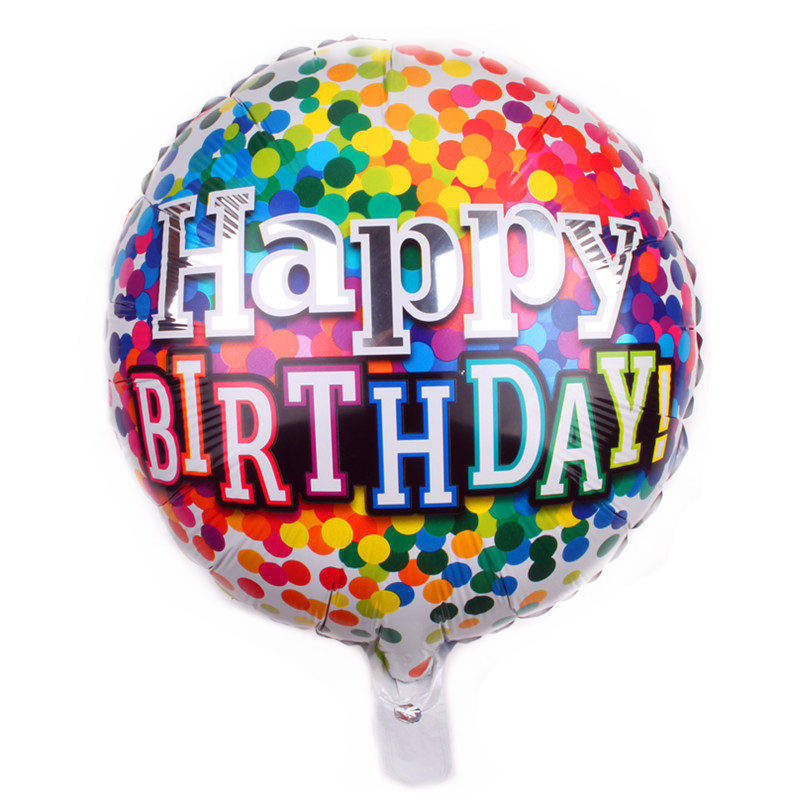 

Фольгированный шар Happy Birthday, 45*45 см конфетти разноцветные, Разные цвета