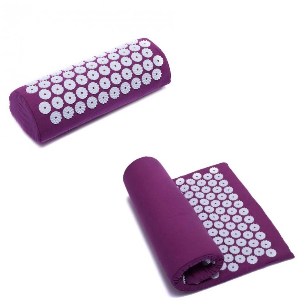

Ортопедический массажный коврик для игольчатого массажа Acupressure mat с подушкой Фиолетовый
