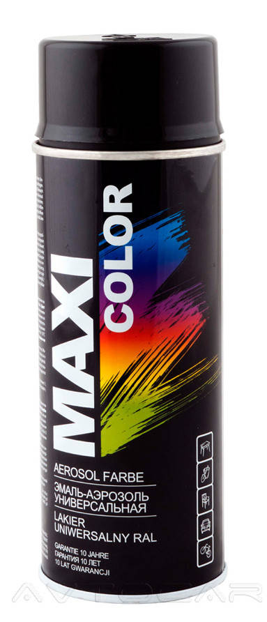 

Акриловая краска черная глянцевая Maxi Color RAL9005 400мл., Черный