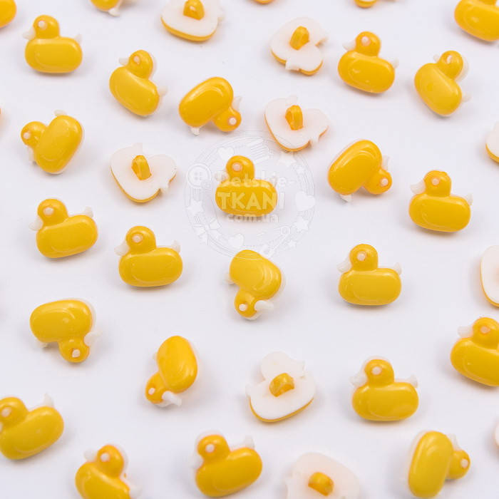 

Пуговицы жёлтого цвета "Маленькие уточки" 13 мм, №005, Желтый