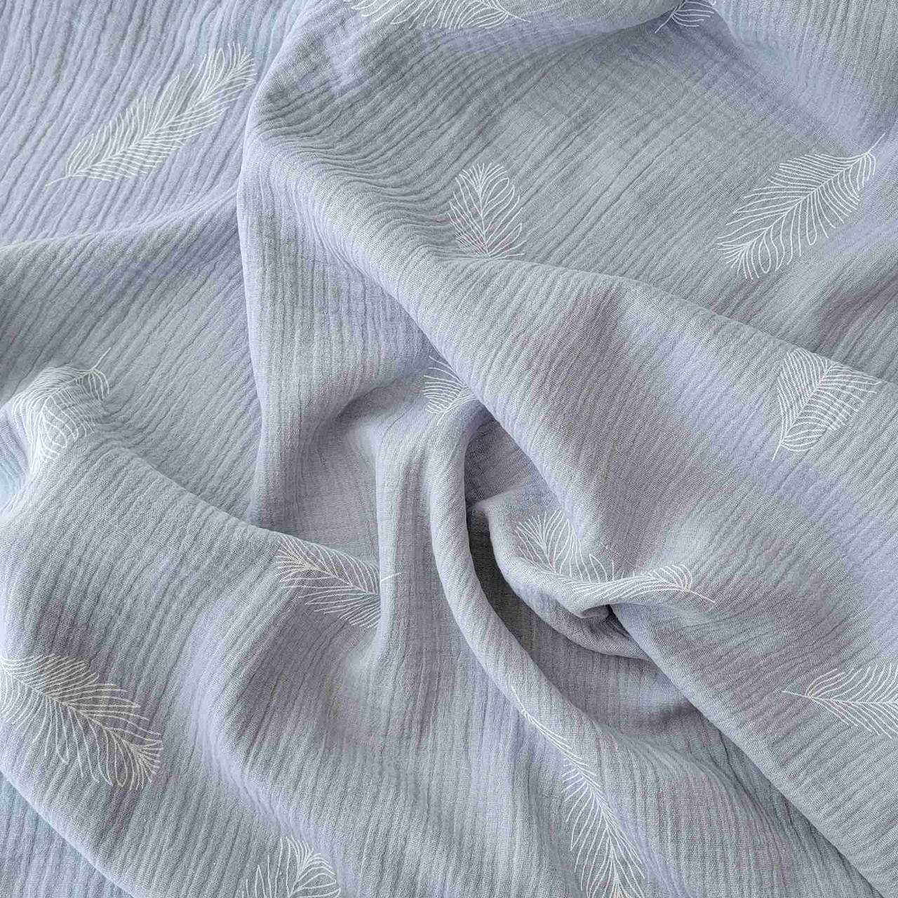 

Муслин Перышки на джинсе 2х слойный