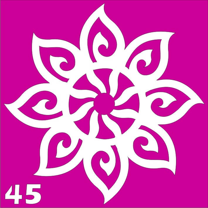 

Трафарет цветок для био-тату хной, блеск тату Boni Kasel № 45