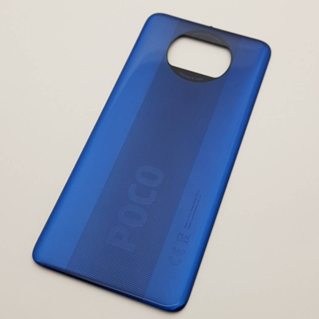 

Крышка Poco X3 синяя Сервисный оригинал с разборки, Синий