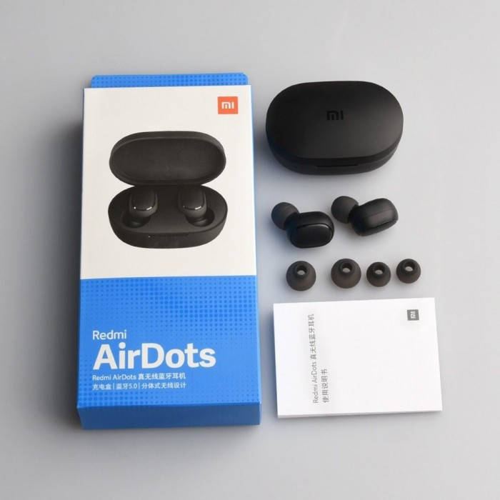 

Чёрные беспроводные Наушники Гарнитура Xiaomi Redmi AirDots black bluetooth, Черный