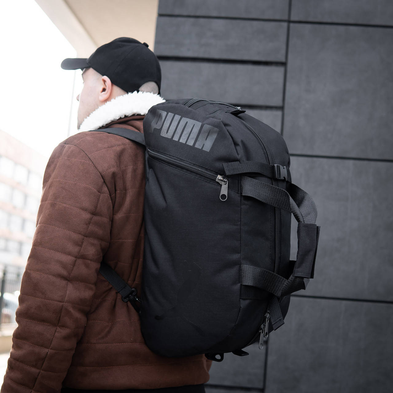 

Спортивная мужская сумка-рюкзак PUMA TRANSPORTER BiVi-05 для тренировок и зала, Черный