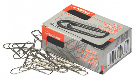 

Скрепки, 28мм (100шт.) "Челнок", 4737 "NORMA"