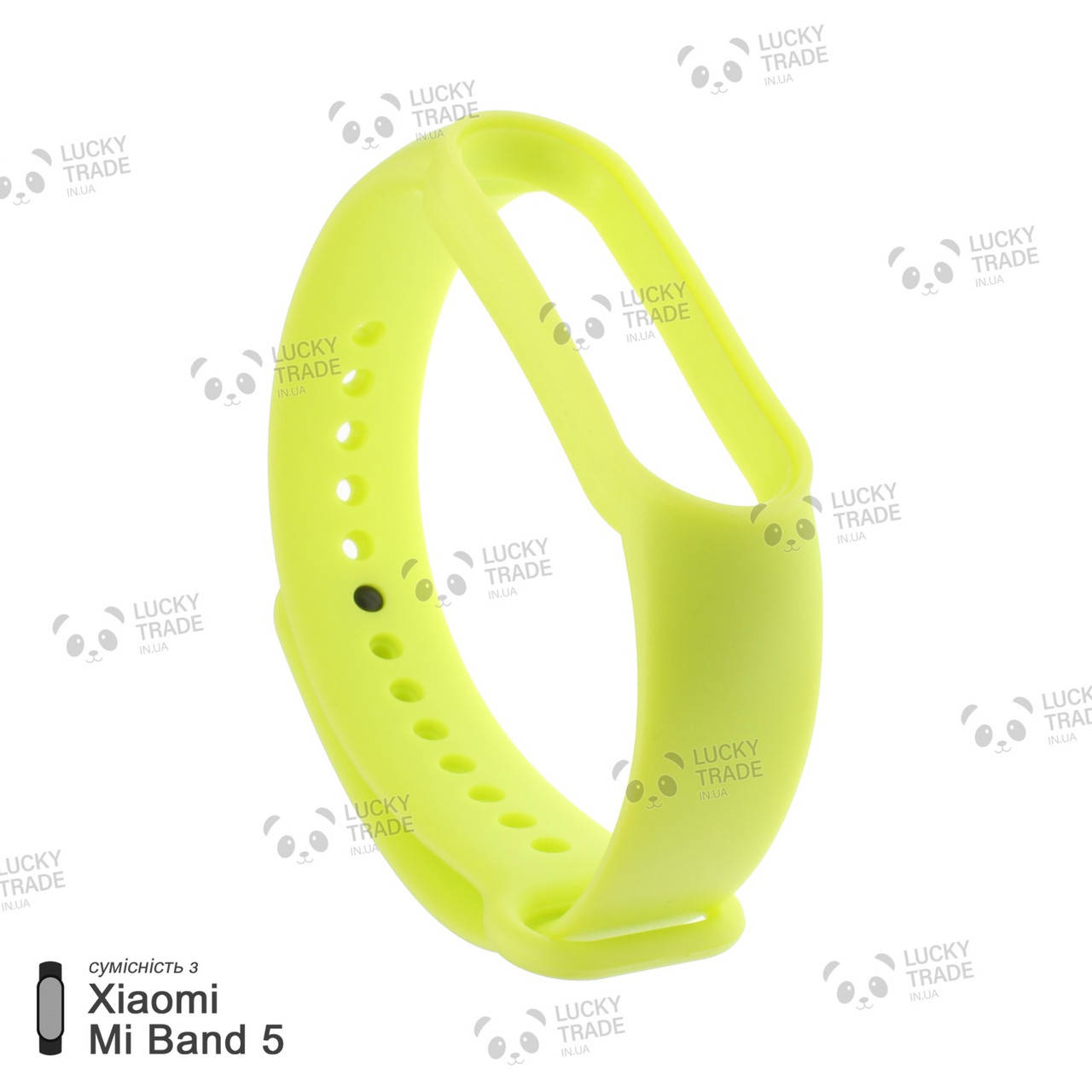 

Ремешок Xiaomi Mi Band 5 силиконовый однотонный браслет Салатовый [1039]