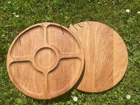 

Деревянная круглая менажница на 5 деления