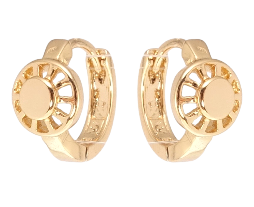

Серьги Xuping Позолота 18K колечки "Резной орнамент"