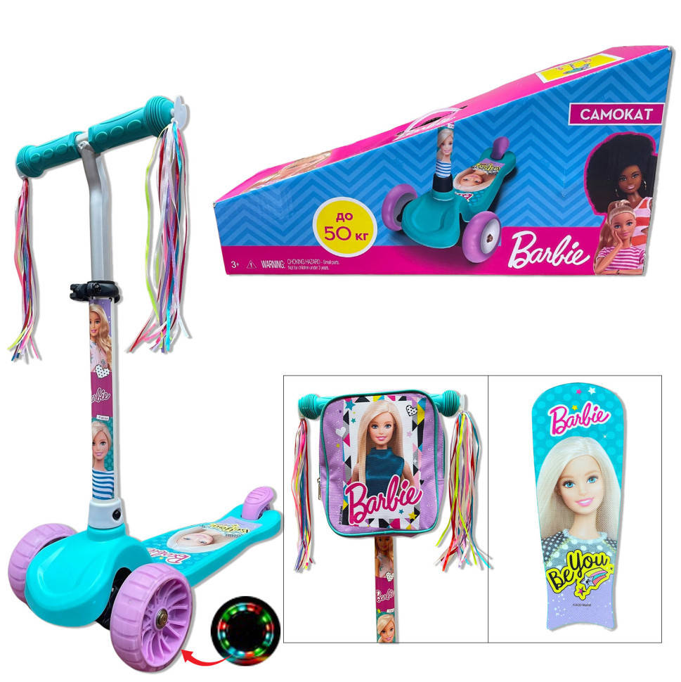 

Самокат детский 3-х колёсный LS2119 (RL7T) Barbie, Разные цвета
