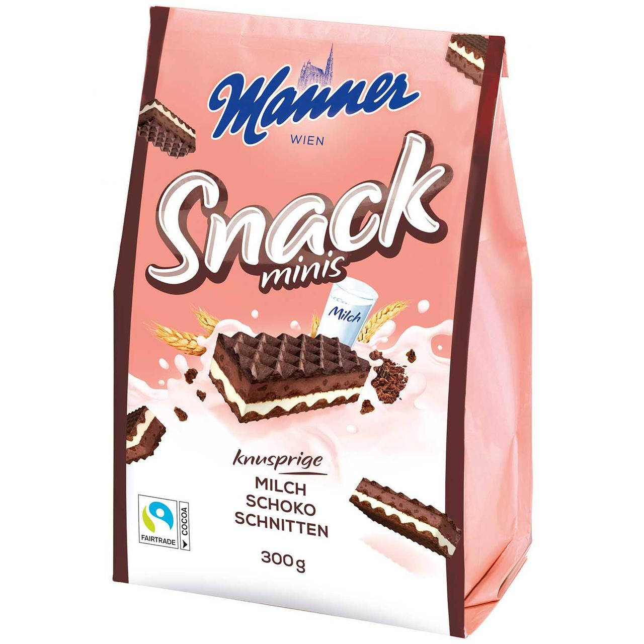 

Вафли Manner Snack Minis Milk Cacao 300 g