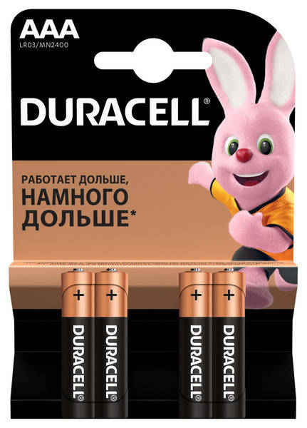 

Батарейка Duracell ААА LR03 MN2400 1x4 шт.