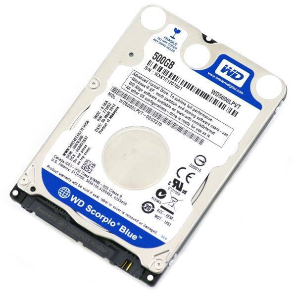

БУ Жесткий диск 500 ГБ Western Digital (2.5", 5400 об/мин, 8 МБ, SATAII, WD5000LPVT)