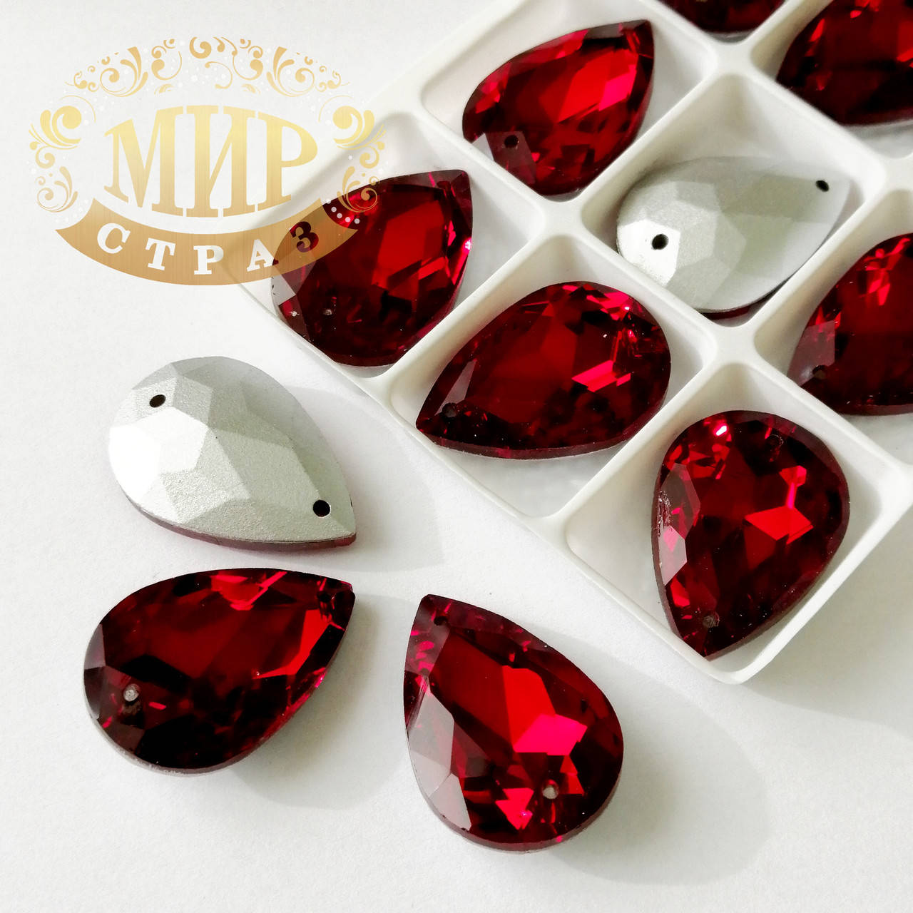 

Пришивные объемные капли, цвет Siam (20x30мм), 1шт