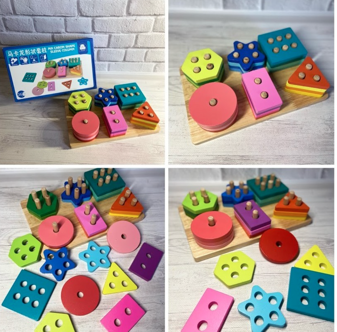 

Большая Деревянная пирамидка Геометрика 3197, 24 детали, Разные цвета