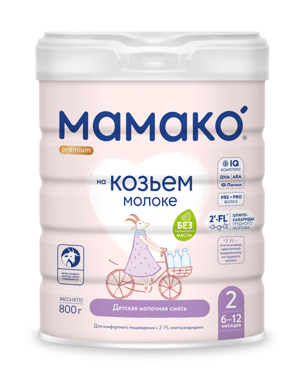 

Молочная смесь на козьем молоке Мамако 2 Premium 6-12 мес, 800 г
