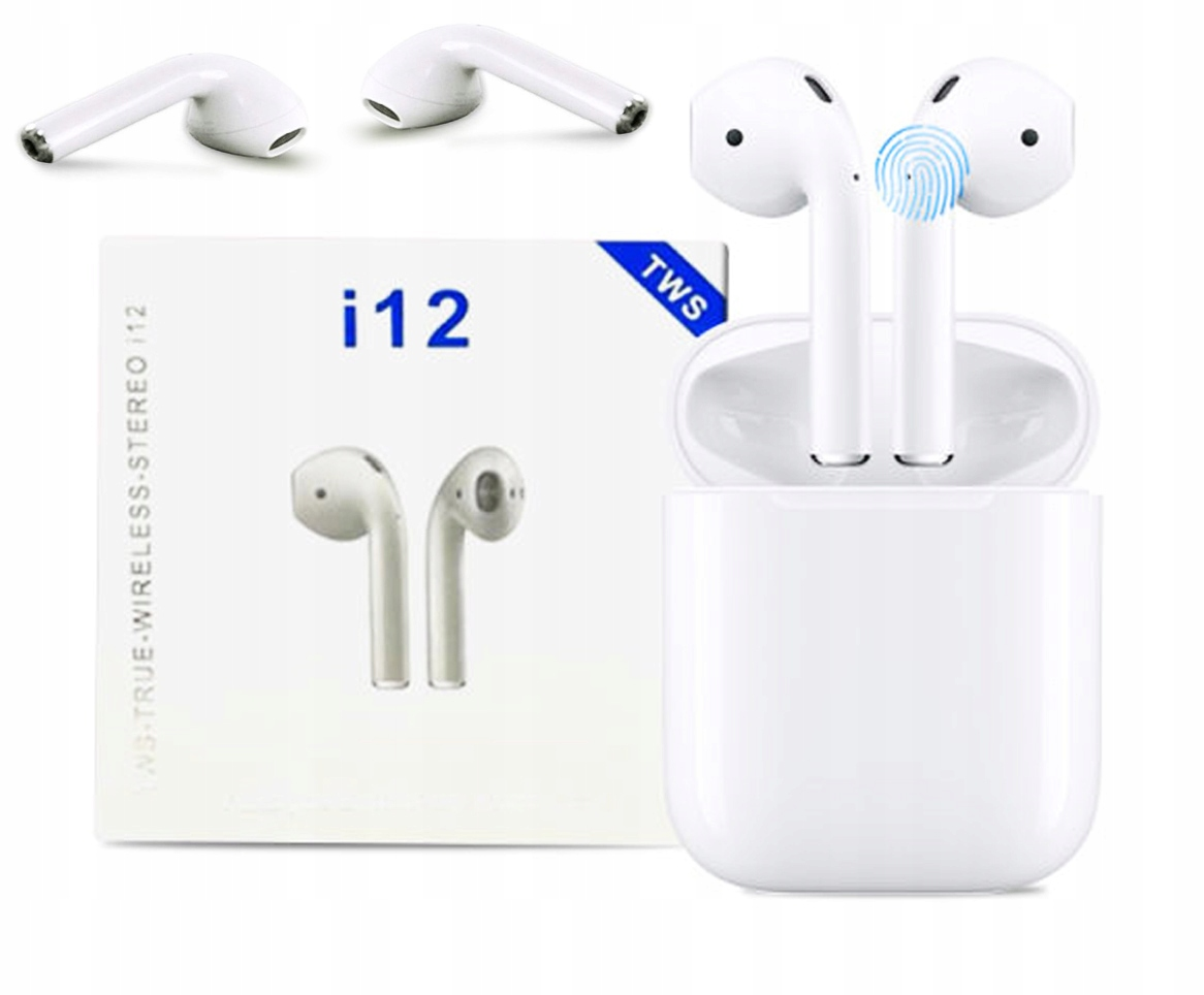 

Беспроводные наушники i12 TWS сенсорные Bluetooth Белые