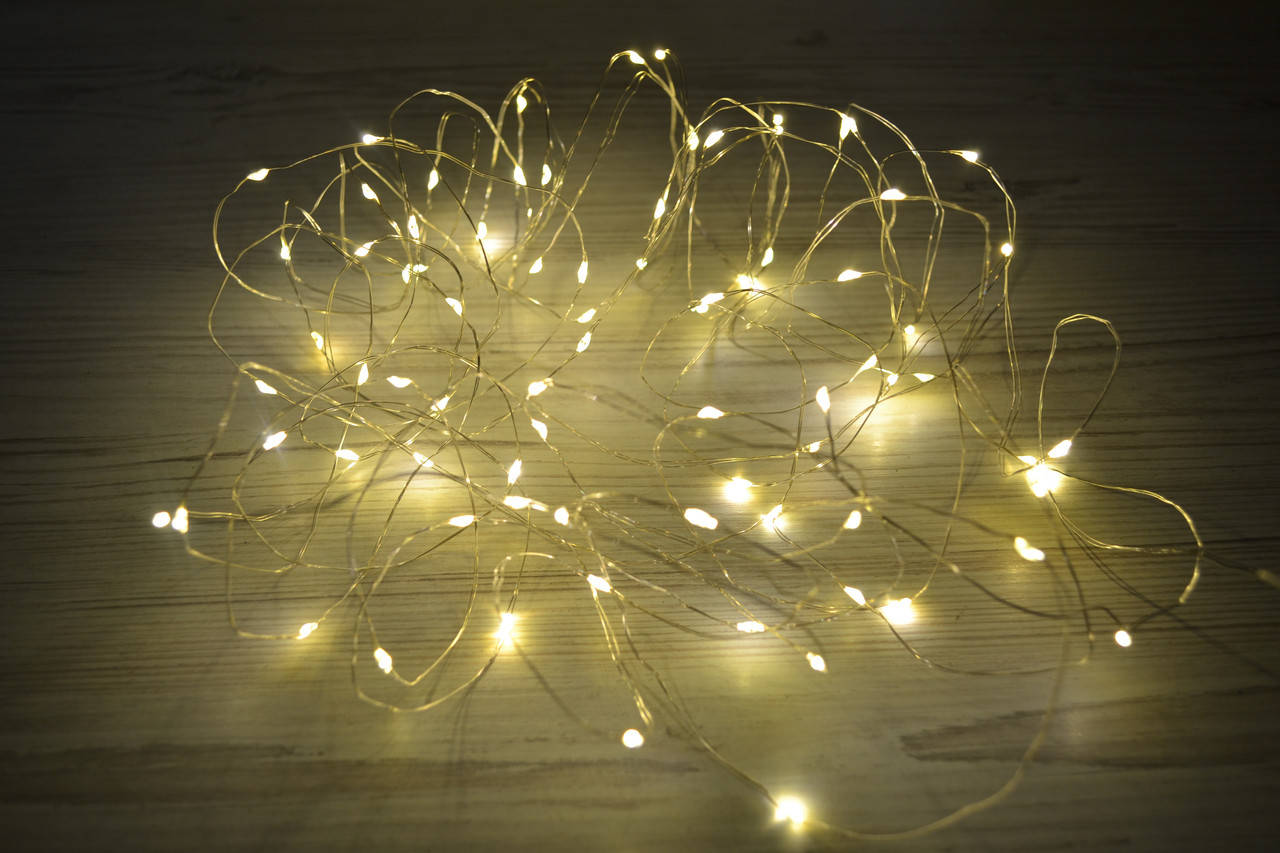 

Гирлянда подсветка LED 8м теплый желтый свет 80 светодиодов
