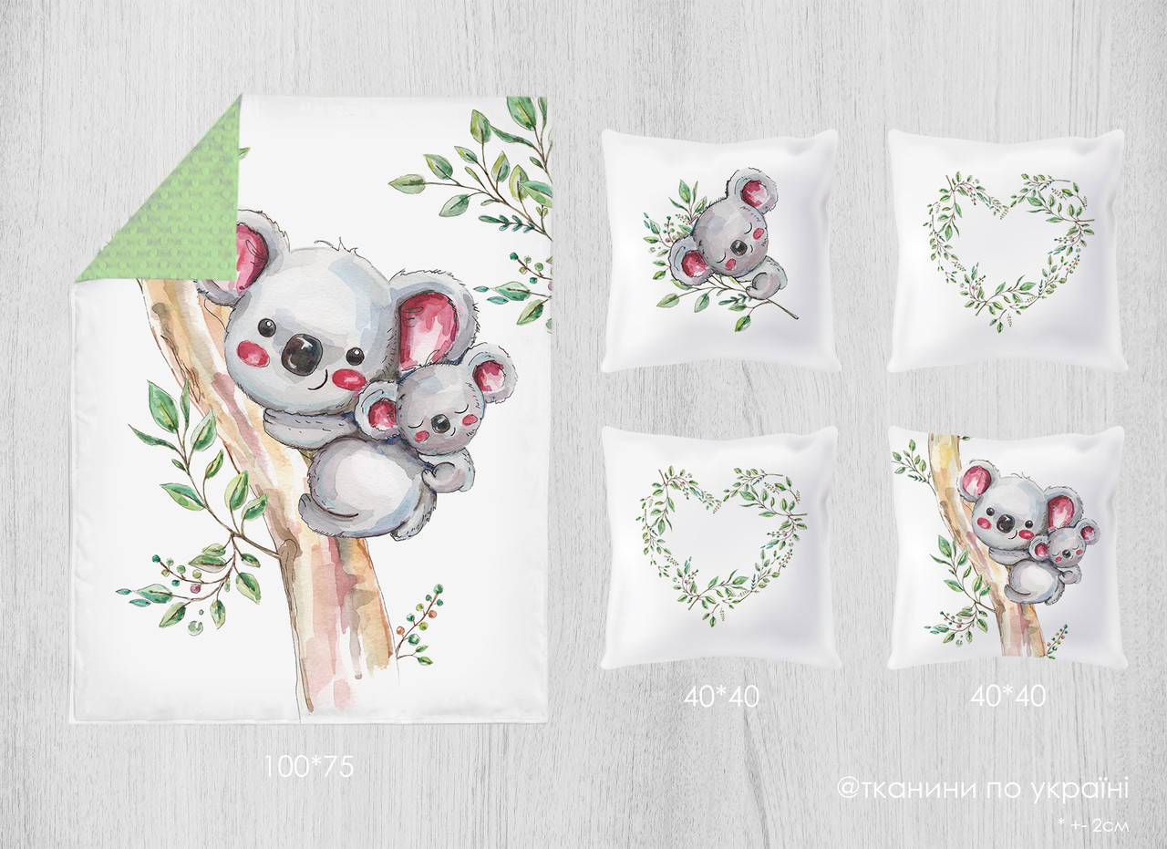 

Премиум сатин набор панелей Коала 100*75 + 40*40(4), Разные цвета