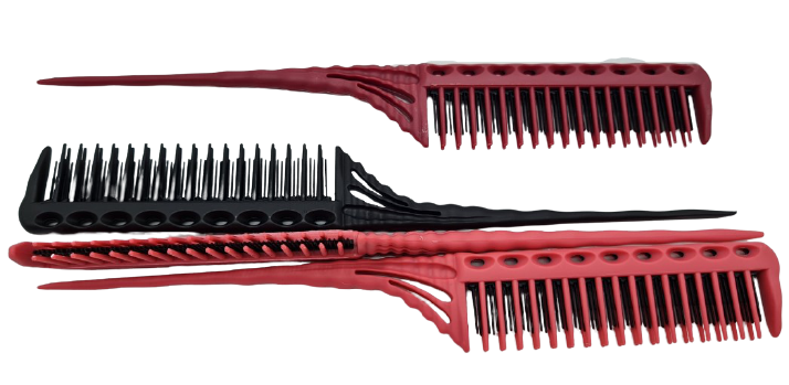 

Расческа парикмахерская для начеса с двойными зубьями, цвета в ассортименте, Черный