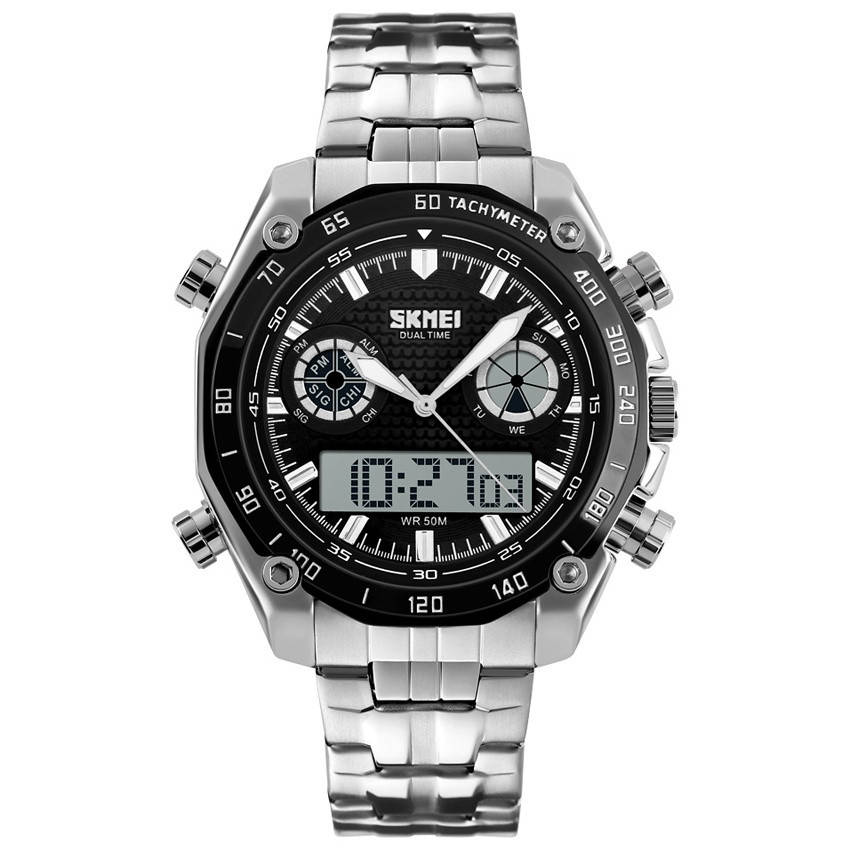 

Skmei 1204 direct черные с черным кантом мужские спортивные часы