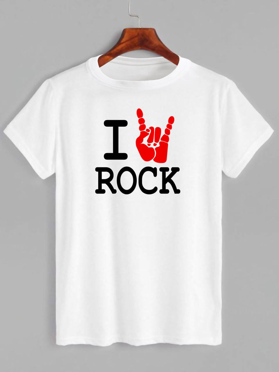 

Футболка с принтом I love rock (Я люблю рок) (0408)