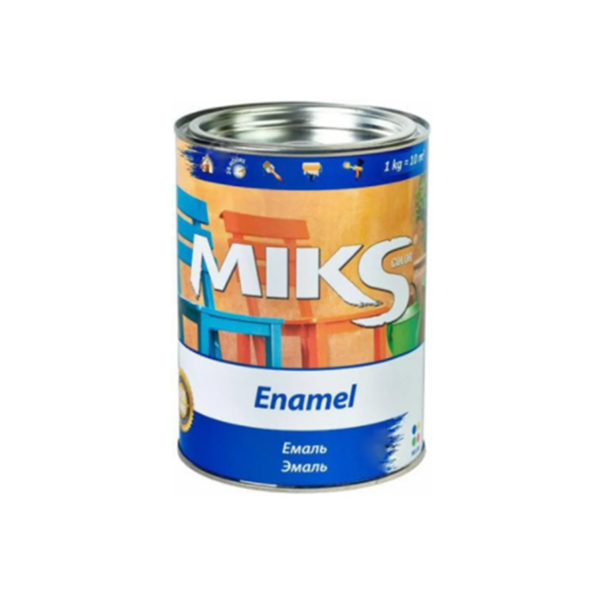 

Алкидная эмаль для дерева и металла ПФ-115 Miks Color черный 0.9кг